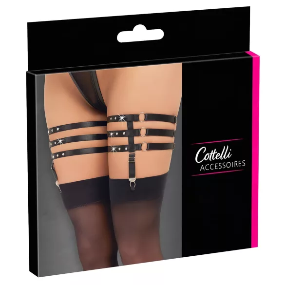 Cottelli - jarretel gordel - lederlook - zwart