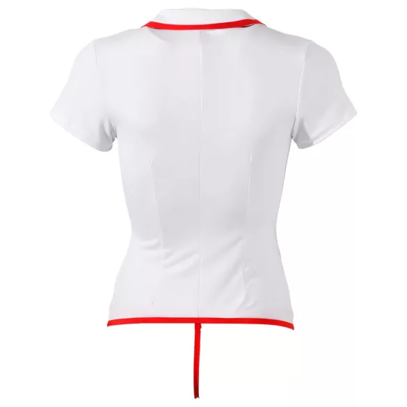 Cottelli - Verpleegster top met jarretels - wit - XL