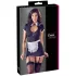 Cottelli - lingerie jurkje met jarretels - zwart/wit - kamermeisje - M