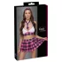 Cottelli - schoolmeisjes kostuum set - roze geruit - verkleedkleding