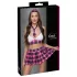 Cottelli - schoolmeisjes kostuum set - roze geruit - verkleedkleding