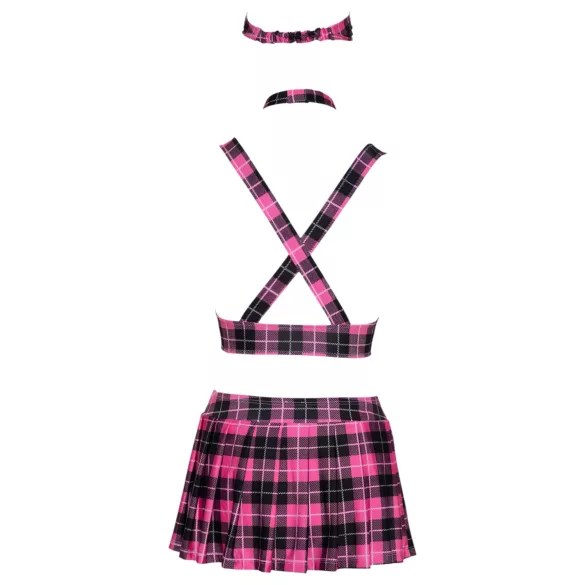 Cottelli - schoolmeisjes kostuum set - roze geruit - verkleedkleding