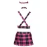 Cottelli - schoolmeisjes kostuum set - roze geruit - verkleedkleding