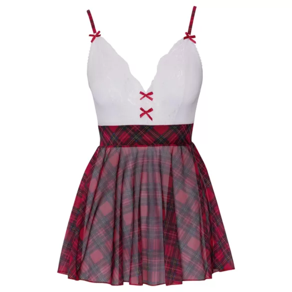 Cottelli - schoolmeisje kostuum - rood wit - verkleedkleding - XL