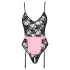 Cottelli - doorzichtige kamermeisje outfit - zwart/roze - L