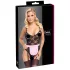 Cottelli - doorzichtige kamermeisje outfit - zwart/roze - L