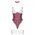 Cottelli - lingerie body set - rood geruit - dames body - L