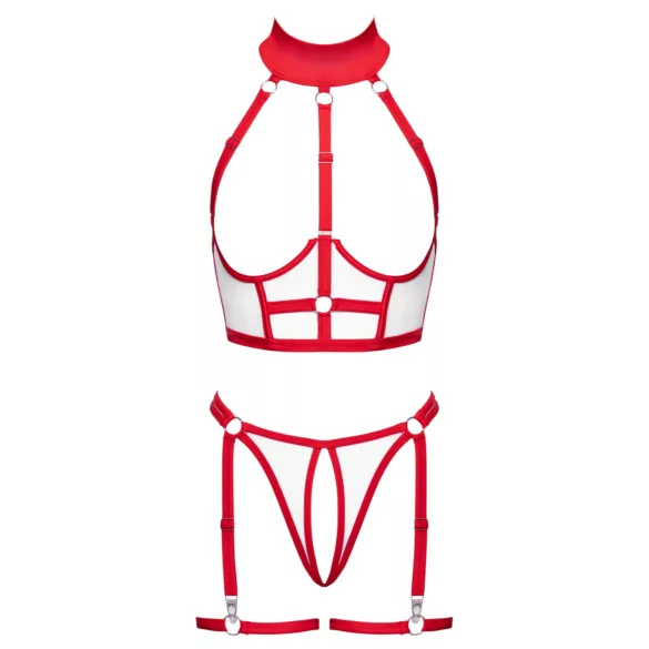 Cottelli - open verpleegsterskostuum set (wit-rood) - M