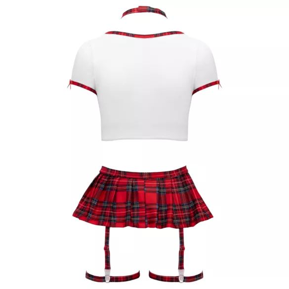 Cottelli - schoolmeisje kostuumset (rood-wit) - M