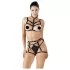 Cottelli - bodyharnas lingerie set - zwart - S/L