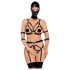 Bad Kitty - Lichaamsharnas set & masker (zwart) - S