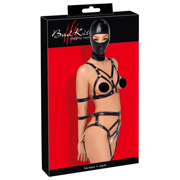 Bad Kitty - lingerie set met masker - zwart - S