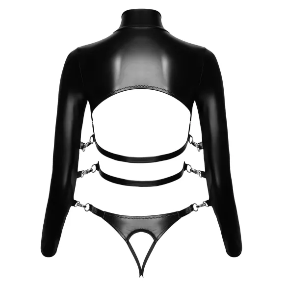 Bad Kitty - open borst bondage set (zwart) - L