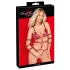 Bad Kitty - rood bondage harnas met studs - L