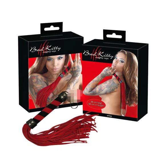 Bad Kitty - zweepje - suede - rood