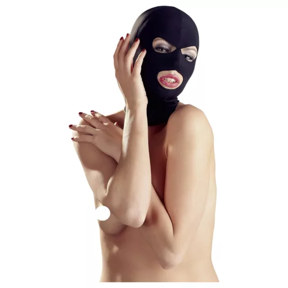 Bad Kitty - fetish masker met mond- en oogopening - zwart