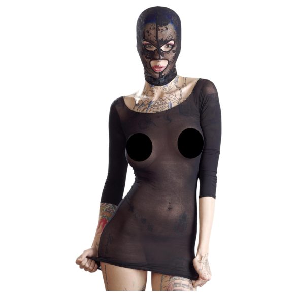 Bad Kitty - mondmasker met kant - zwart