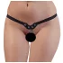 Fetish - dames string met studs en kettingen - zwart - S/L