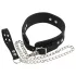 Bad Kitty - siliconen halsband met riem - zwart