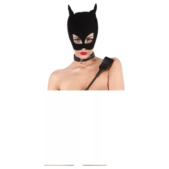 Bad Kitty - Glanzende, met strass bezette plak (zwart)