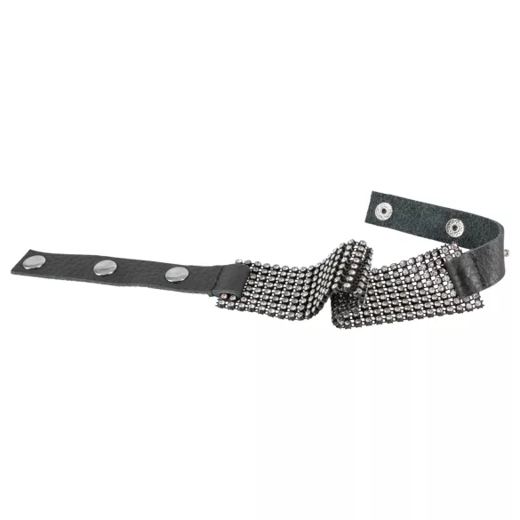 Bad Kitty - halsband met strass steentjes - zwart