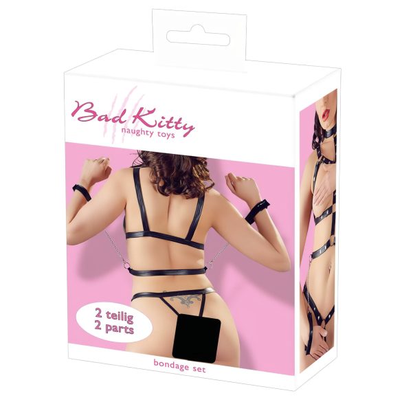 Bad Kitty - Riemen & Polsboeien Set (Zwart)