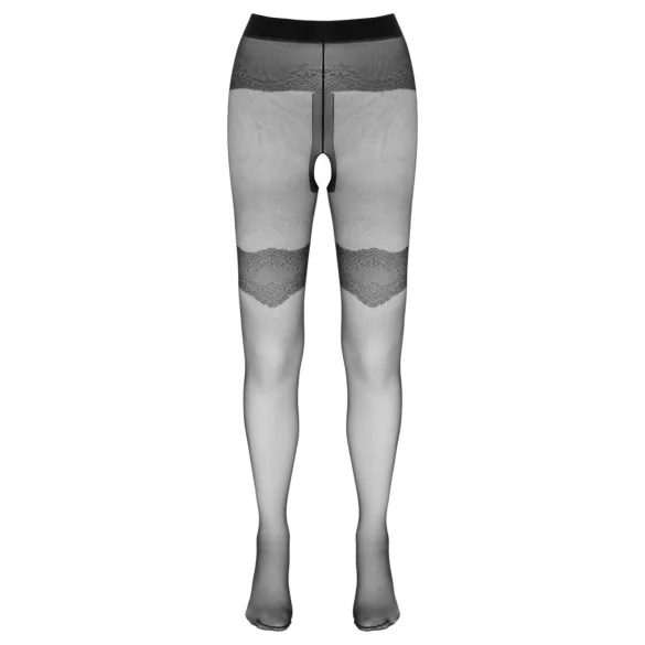 Cottelli - open panty kousen - exclusief patroon - zwart