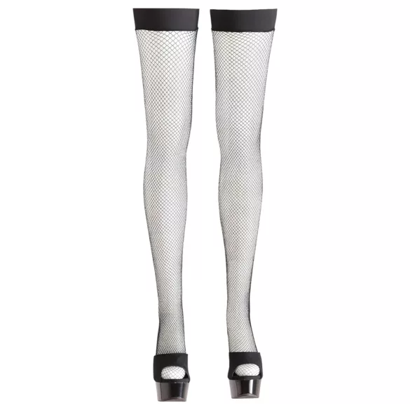 Cottelli - Net kousen - Fijnmazig - Zwart - XL