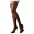 Cottelli - Zwarte hold-up kousen - Gestreepte band - 4/L