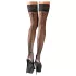 Cottelli - hold-up kousen - bloemenprint, gestreept - zwart - 3