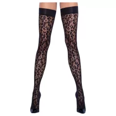Cottelli Legwear - hold-up kousen - panterprint - zwart