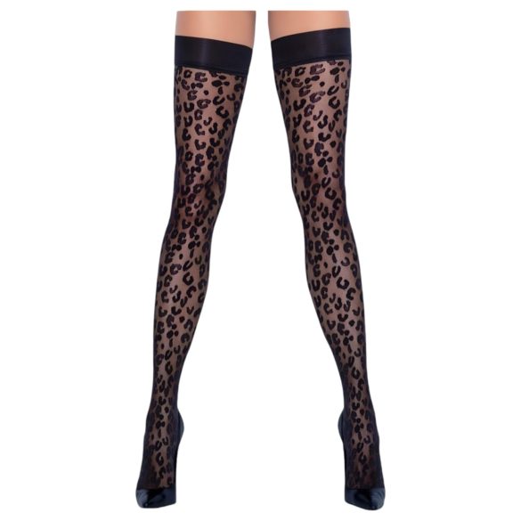 Cottelli Legwear - Zwarte panterprint hold-ups - 3