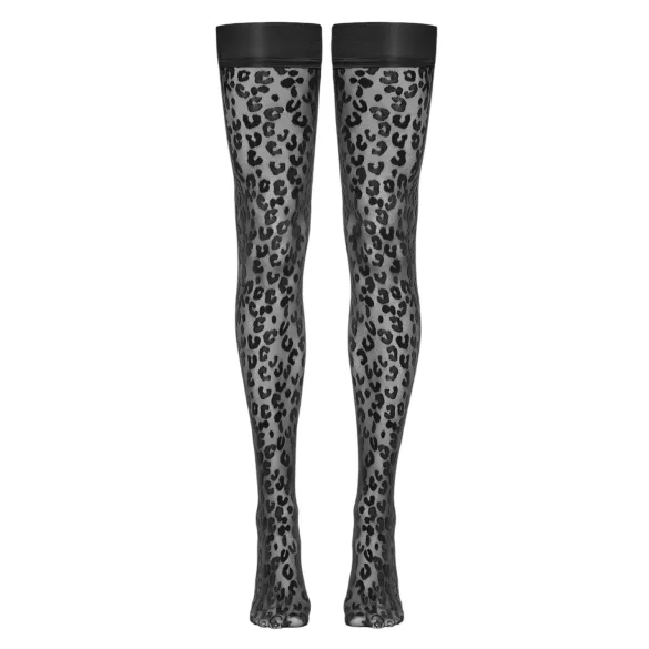 Cottelli Legwear - hold-up kousen - panterprint - zwart - 5