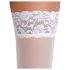 Cottelli - kanten, bloemenstay-up kousen (wit) - 4/L