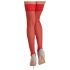 Cottelli - kanten bloemenkousen (rood) - 3/M-L