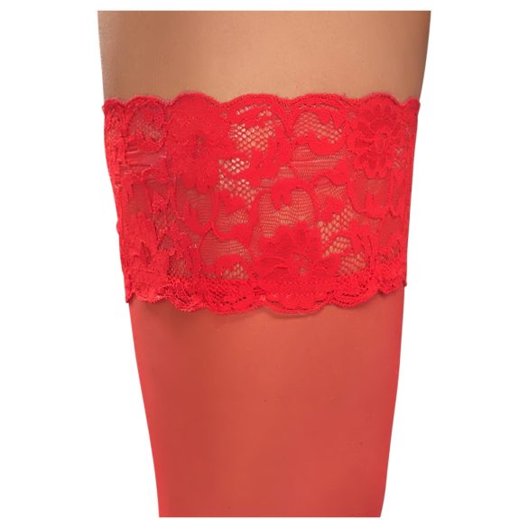 Cottelli - kanten hold-ups - bloemenmotief - rood - 4/L