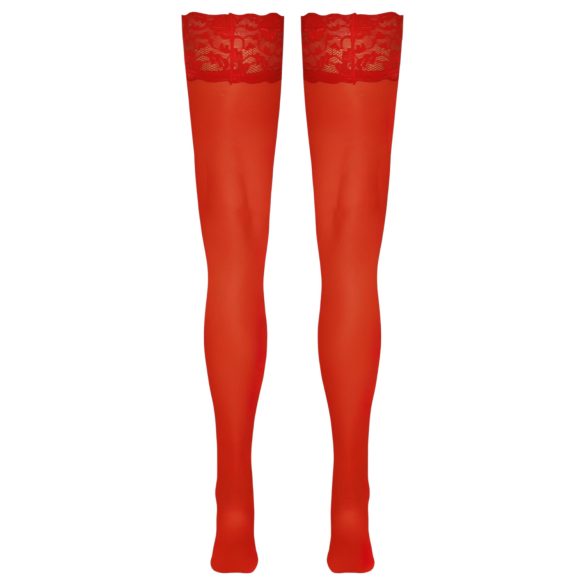 Cottelli - kanten hold-ups - bloemenmotief - rood - 4/L