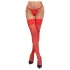 Cottelli - kanten hold-ups - bloemenmotief - rood - 5/XL
