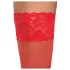 Cottelli - kanten hold-ups - bloemenmotief - rood - 5/XL