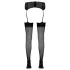 Cottelli - beenmode - nylon kousen met naad en hoge hak detail - zwart