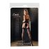 Cottelli - Gestreepte panty met hoge hielnaad (zwart) - 3