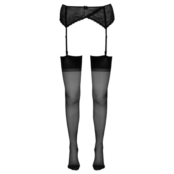 Cottelli - beenmode - nylon kousen met naad en hoge hak detail - zwart - 3