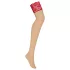 Obsessive - kanten hold-ups - rood/naturel - L/XL