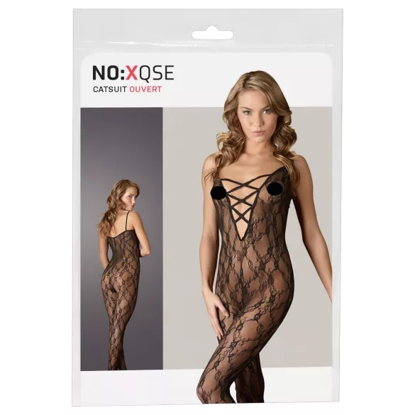 NO:XQSE - Catsuit - Kant - Zwart - L/XL