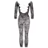 NO:XQSE - Bodystocking met bloemenmotief - zwart - S-L