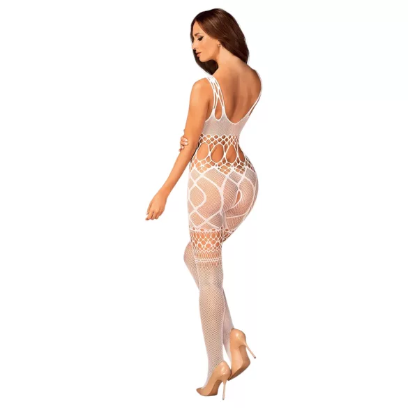 Obsessive G330 - transparante, patroon jumpsuit (wit) - XL/2XL