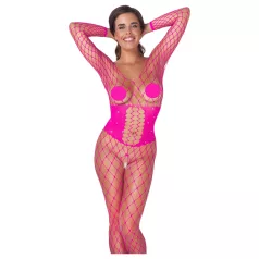 Cottelli - bodystocking dames - visnet - roze - S-L