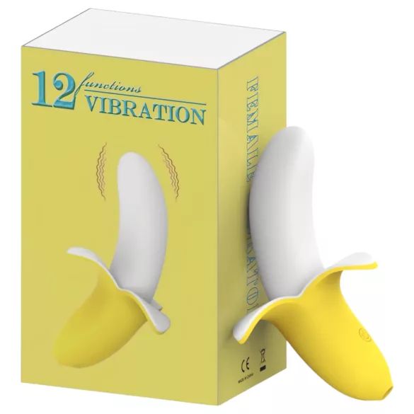 Lonely - oplaadbare waterdichte vibrator - banaan - geel/wit