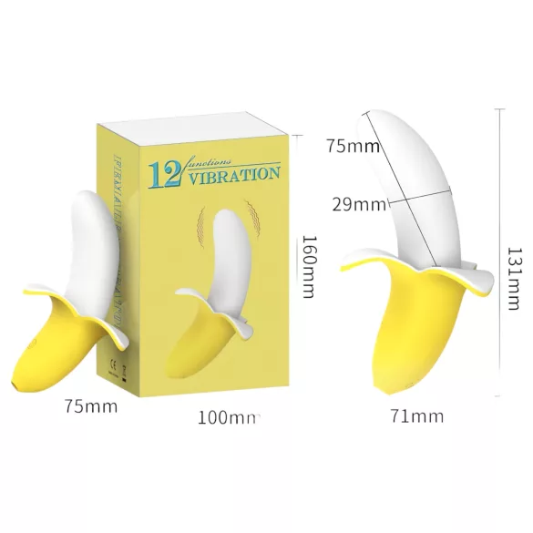Lonely - oplaadbare waterdichte vibrator - banaan - geel/wit