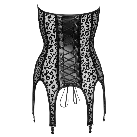 Noir - jarreteltop - luipaardprint - zwart - M